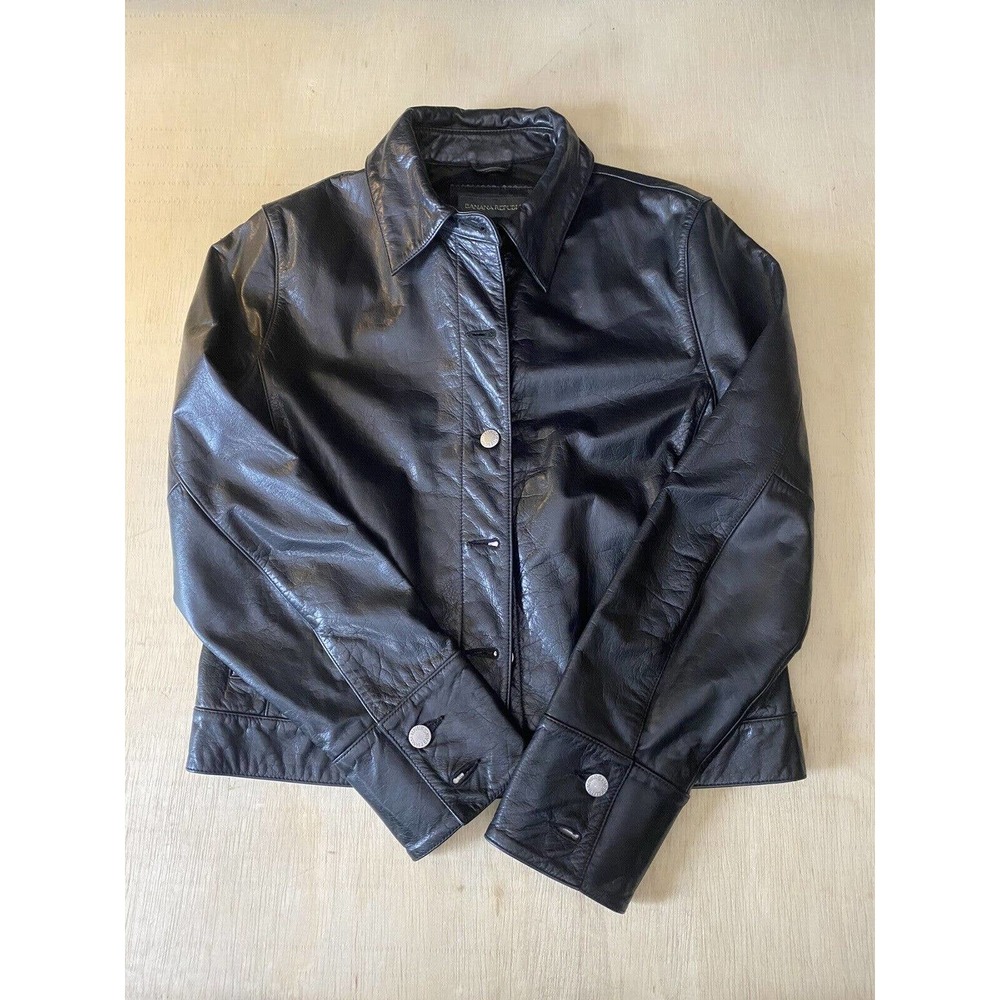 Banana Republic Women’s Black Leather Jacket Size M